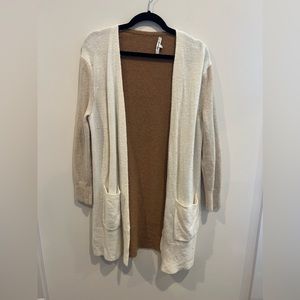 Madewell Color-Blocked Tan Long Cardigan